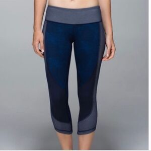 Lululemon Wunder Under Cropped Leggings Sashiko